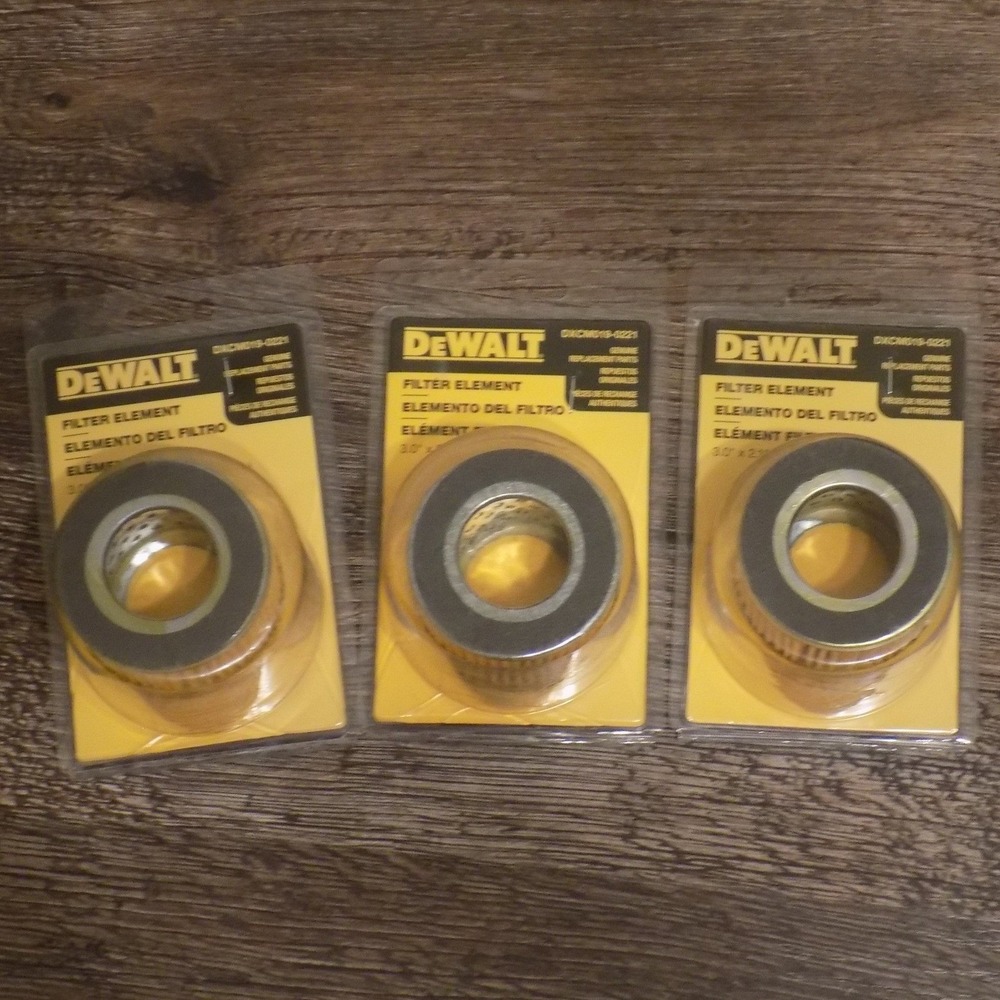 DeWalt‎ Filter Element 3 Pack DXCM019-0221 Yellow New Genuine Replacement Parts